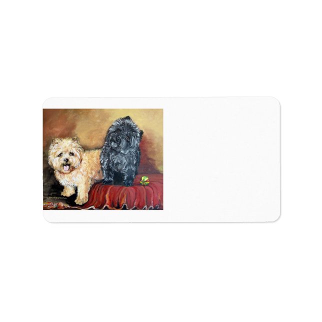 Cairn Terrier Porträtt Adressetikett (Framsidan)