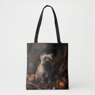 Cairn Terrier Pumpkins Halloween Scary Tygkasse