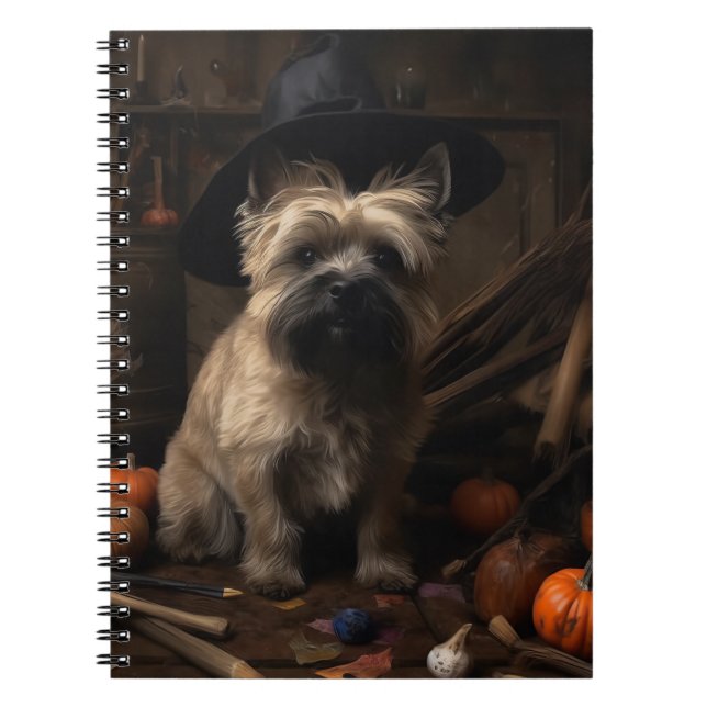 Cairn Terrier Pumpor Halloween Skräckinjagande Anteckningsbok (Framsidan)