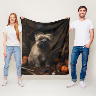 Cairn Terrier Pumpor Halloween Skräckinjagande Fleecefilt