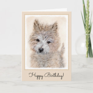 Cairn Terrier Puppy Painting - Original Hund Art Kort