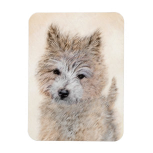 Cairn Terrier Puppy Painting - Original Hund Art Magnet
