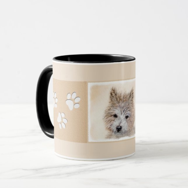 Cairn Terrier Puppy Painting - Original Hund Art Mugg (Framsida vänster)