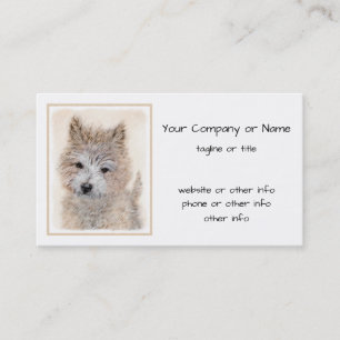 Cairn Terrier Puppy Painting - Original Hund Art Visitkort
