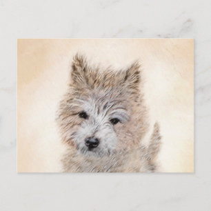 Cairn Terrier Puppy Painting - Original Hund Art Vykort