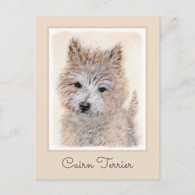Cairn Terrier Puppy Painting - Original Hund Art Vykort (Framsida)