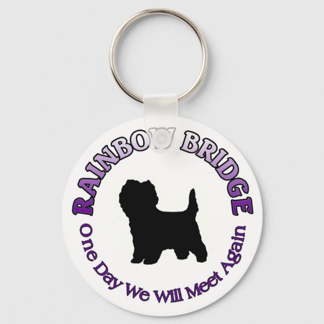 CAIRN TERRIER RAINBOW BRIDGE SYMPATHY KEYCHAIN NYCKELRING (Framsida)
