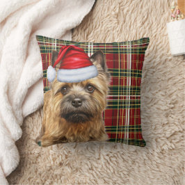 Cairn Terrier Red Grönt Play jul Helgdag Kudde