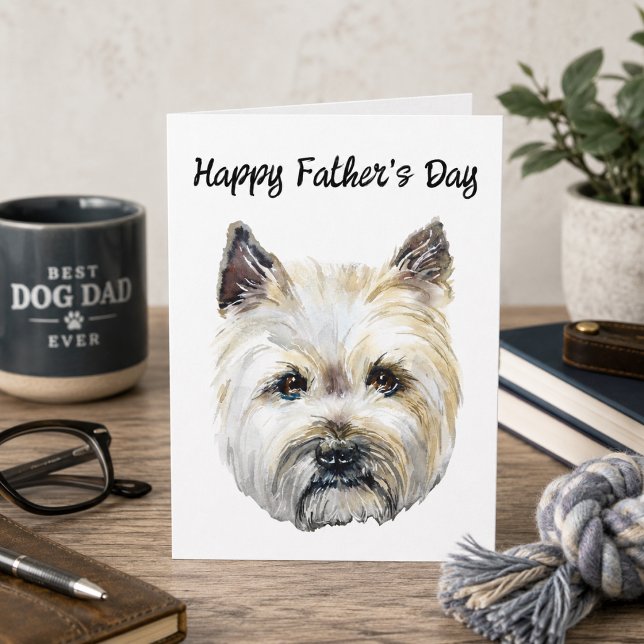 Cairn Terrier Redigerbar Hund Pappa Fars Dag Kort (Edit the message inside to customize )