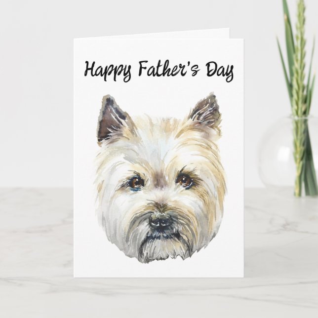 Cairn Terrier Redigerbar Hund Pappa Fars Dag Kort (Framsida)