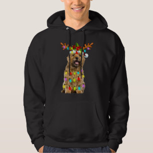 Cairn Terrier Reindeer jul Ljus Rolig hund Hoodie