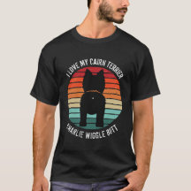 Cairn Terrier Retro Sunset Hund Butt-Shirt