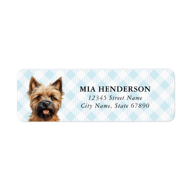 Cairn Terrier Returetiketters Returadress Etikett (Framsidan)