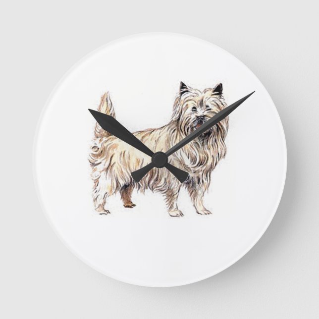 Cairn Terrier Rund Klocka (Framsida)
