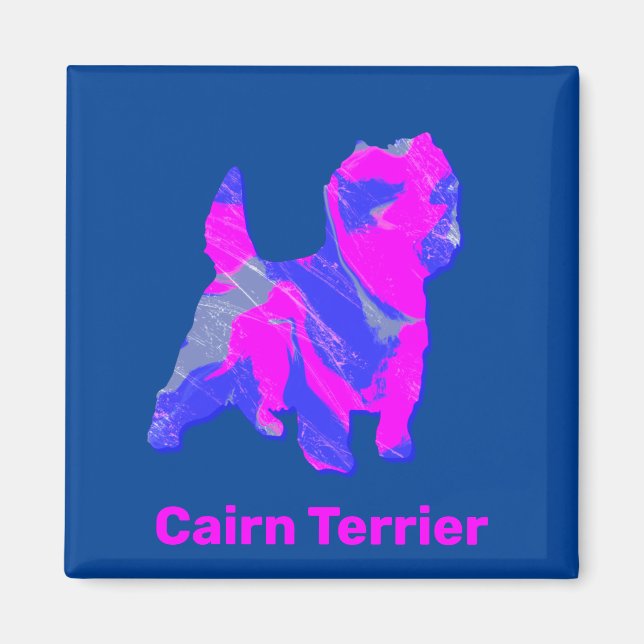 Cairn Terrier Shock rosa & Blue Magnet (Framsidan)