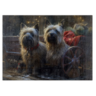 Cairn Terrier Snöig släde Juldekoration