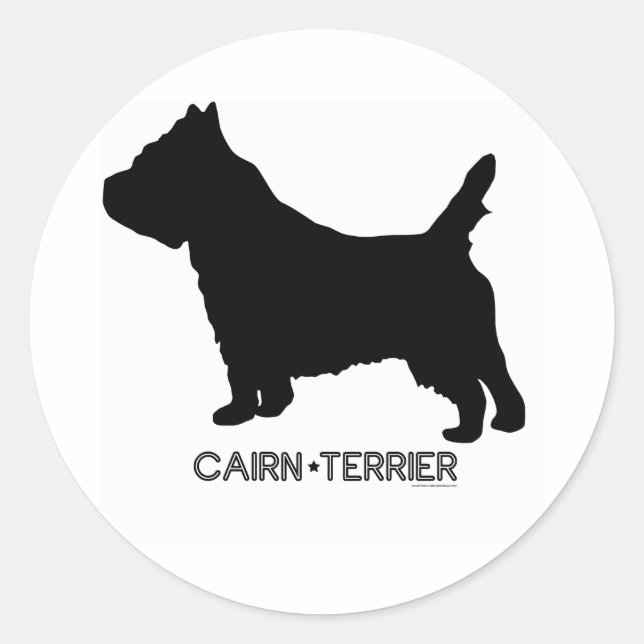 Cairn Terrier Sticker Runt Klistermärke (Framsida)