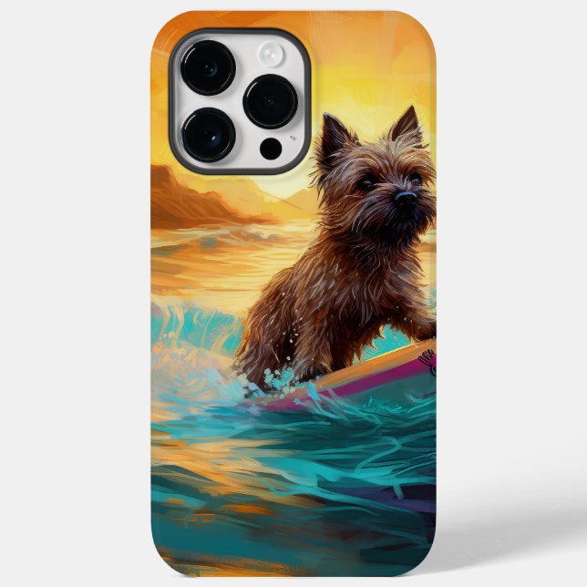 Cairn Terrier Strand Surfing Målning (Baksida)