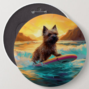 Cairn Terrier Strand Surfing Målning Knapp