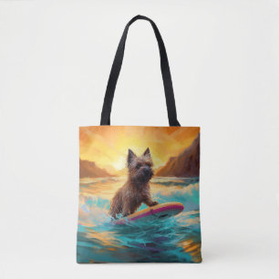Cairn Terrier Strand Surfing Målning Tygkasse