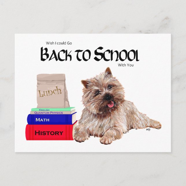 Cairn Terrier Tillbaka till skolan Vykort (Framsida)
