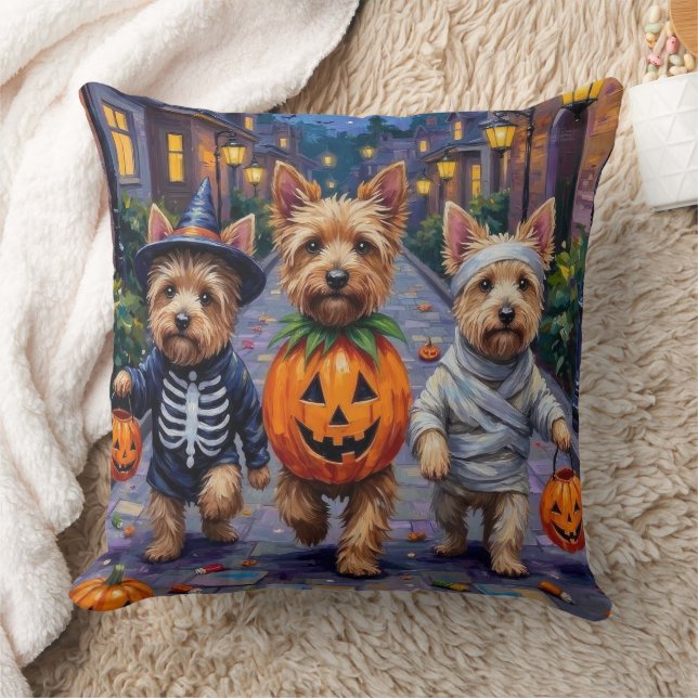 Cairn Terrier Trick-or-Treating Halloween Costumes Kudde (Filt)