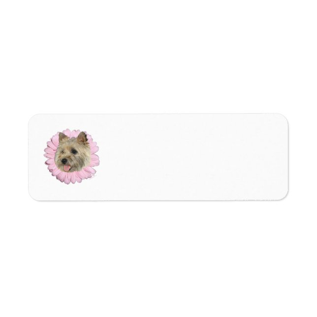 Cairn Terrier Vårblomma Returadress Etikett (Framsidan)