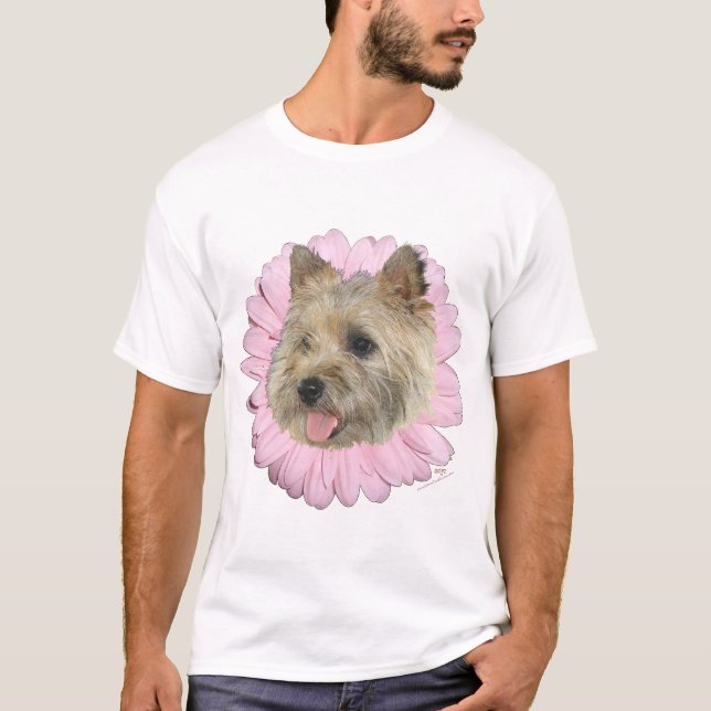 Cairn Terrier Vårblomma T Shirt (Framsida)