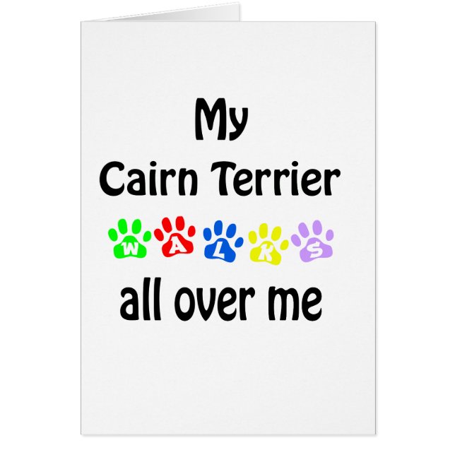 Cairn Terrier Walks Design Hälsningskort (Framsidan)