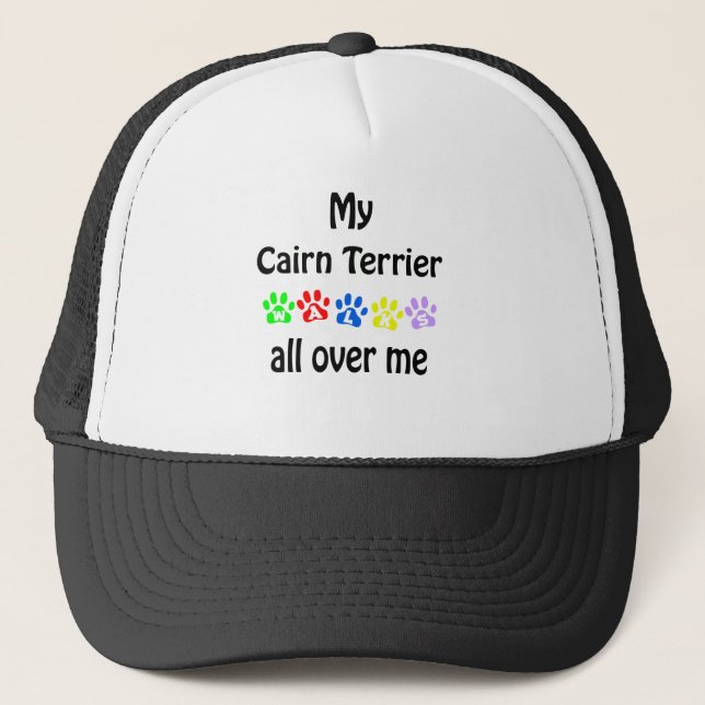 Cairn Terrier Walks Design Truckerkeps (Framsida)