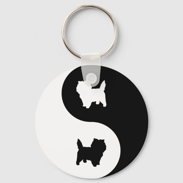 Cairn Terrier Yin Yang Nyckelring (Framsida)