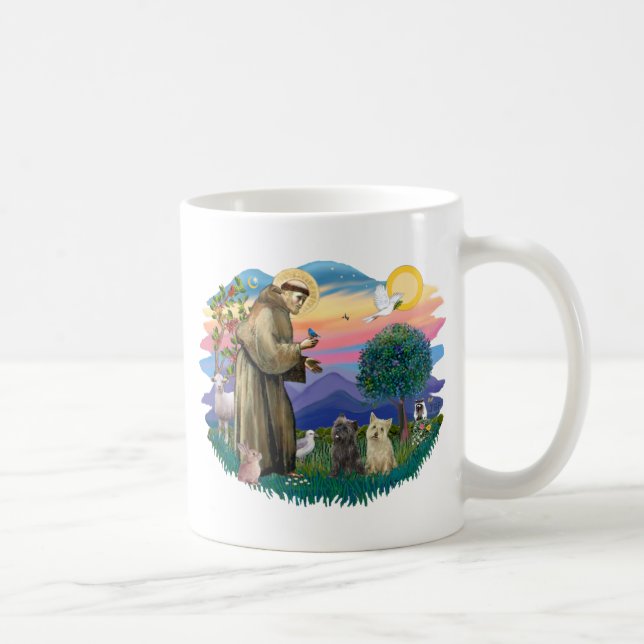 Cairn Terriers (två) Kaffemugg (Höger)