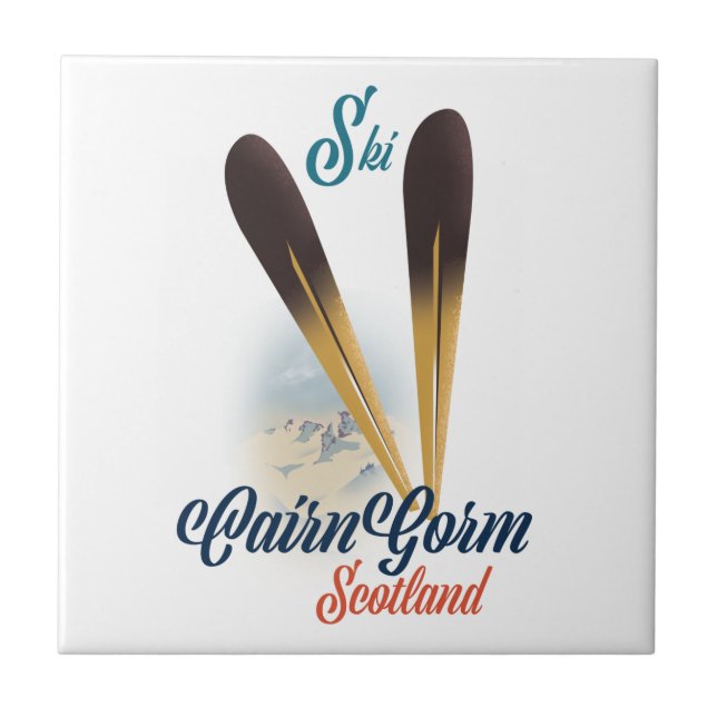 CairnGorm Scotland Ski poster Kakelplatta (Framsidan)