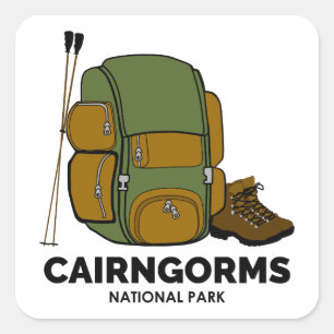 Cairngorms National Park Scotland Backpack Fyrkantigt Klistermärke