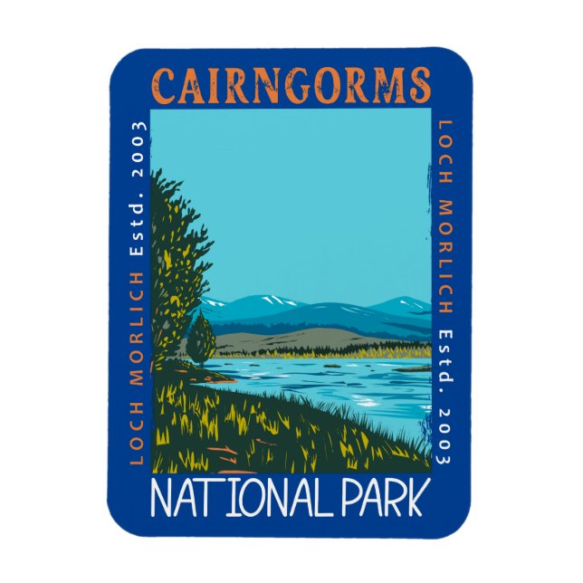 Cairngorms nationalpark Scotland Distress Magnet (Vertikal)