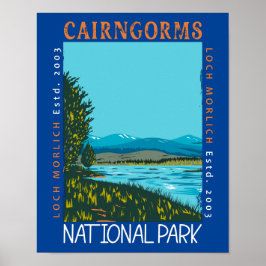 Cairngorms nationalpark Scotland Distress Poster