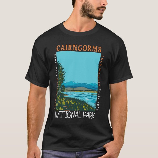 Cairngorms nationalpark Scotland Distress T Shirt (Framsida)