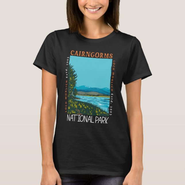 Cairngorms nationalpark Scotland Distress T Shirt (Framsida)