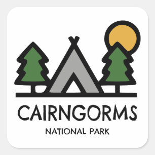 Cairngorms nationalpark Scotland Fyrkantigt Klistermärke