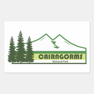 Cairngorms nationalpark Scotland Grönt Rand Rektangulärt Klistermärke