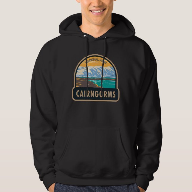 Cairngorms nationalpark Scotland Loch Etchachan Hoodie (Framsida)