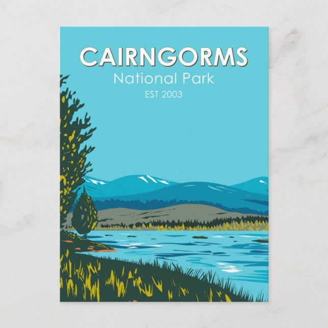 Cairngorms nationalpark Scotland Loch Morlich Vykort (Framsida)