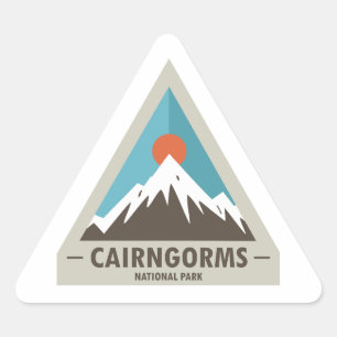 Cairngorms nationalpark Scotland Triangelformat Klistermärke