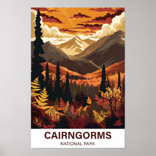 Cairngorms nationalpark Scotlandia Travel Poster