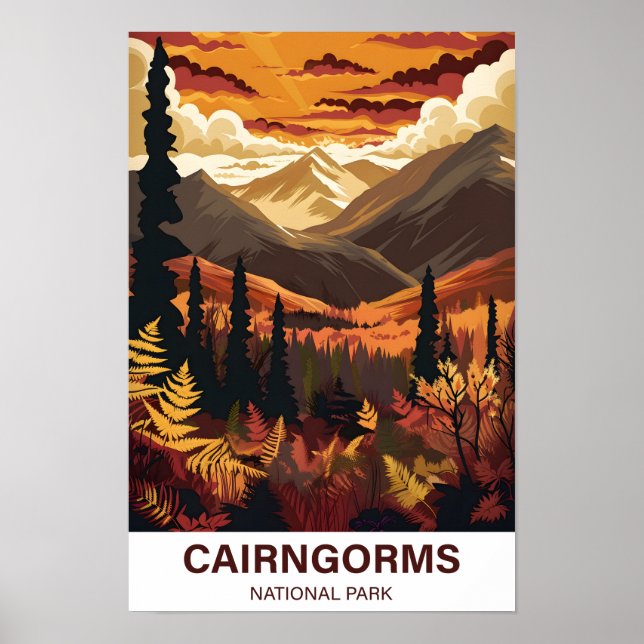 Cairngorms nationalpark Scotlandia Travel Poster (Framsidan)