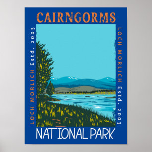 Cairngorms nationalpark Skottland Distressed Poster