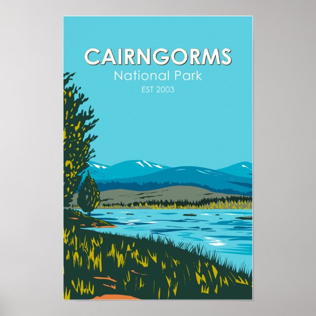 Cairngorms nationalpark Skottland Loch Morlich Poster (Framsidan)