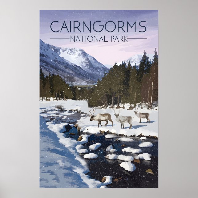 Cairngorms Nationalpark Skottland Reseskylt Poster (Framsidan)