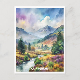 Cairngorms nationalparkens vattenfärgsmålning vykort
