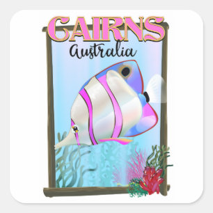 Cairns Australien Semester affisch Fyrkantigt Klistermärke